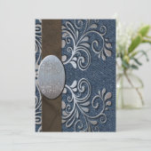 Invitation Mariage occidental de boucle d'argent de denim de (Debout devant)