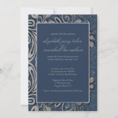 Invitation Mariage occidental de boucle d'argent de denim de (Dos)