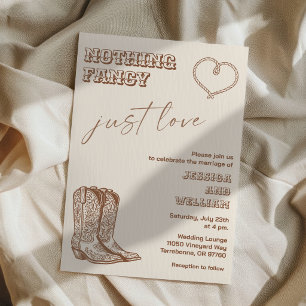 Invitation Mariage occidental dessiné à la main, rien de fant
