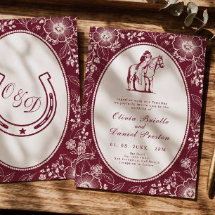 Invitation Mariage occidental élégant en Bourgogne avec dente