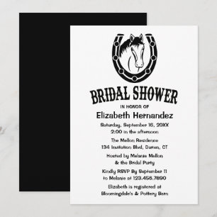 Invitation Mariage Occidental en Bois Brun Fer à Cheval de Ch
