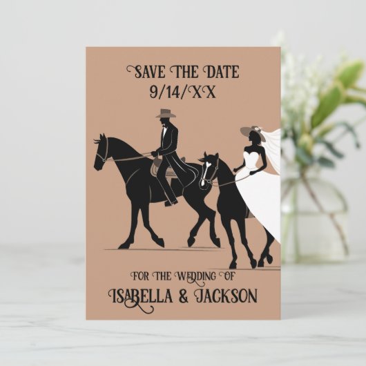 Invitation Mariage Occidental Enregistrer La Date (Debout devant)