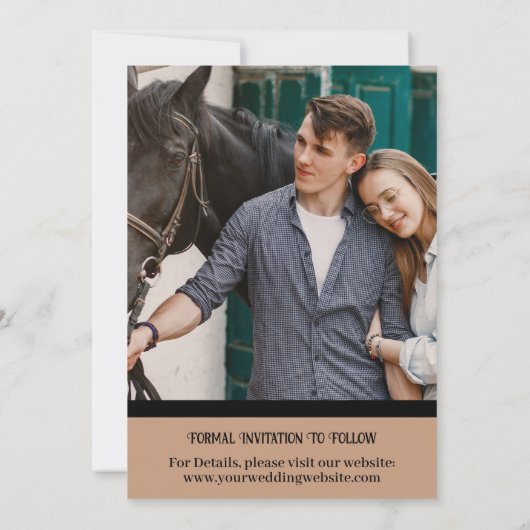 Invitation Mariage Occidental Enregistrer La Date (Dos)