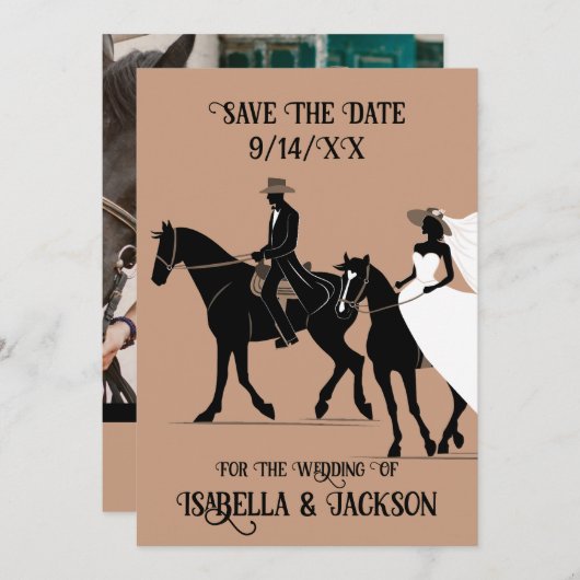 Invitation Mariage Occidental Enregistrer La Date (Devant / Derrière)