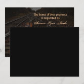 Invitation mariage occidental ferroviaire grunge de cowboy (Devant / Derrière)