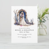 Invitation Mariage Occidental Floral Cowboy Mariage Rustique (Debout devant)