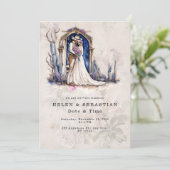 Invitation Mariage occidental floral de cowboy Mariage rustiq (Debout devant)