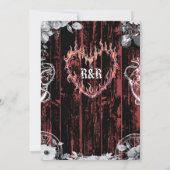 Invitation Mariage occidental gothique noir et rouge (Dos)