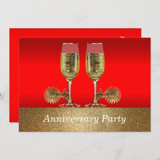 Invitation Mariage Occidental Inviter fête d'anniversaire (Devant / Derrière)