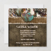 Invitation Mariage Occidental Mariage Saint-Valentin en daim (Dos)