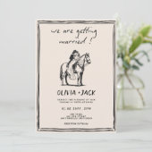 Invitation Mariage occidental Photo QR Code Noces (Debout devant)