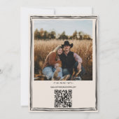 Invitation Mariage occidental Photo QR Code Noces (Dos)