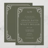 Invitation Mariage occidental rustique (Devant / Derrière)