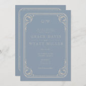 Invitation Mariage occidental rustique (Devant / Derrière)