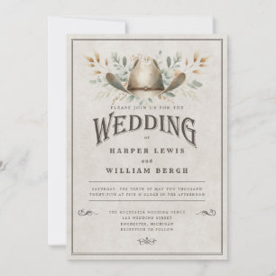 Invitation Mariage occidental rustique