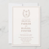 Invitation Mariage occidental rustique avec monogramme (Devant)