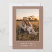 Invitation Mariage occidental rustique avec monogramme et pho (Dos)