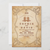 Invitation Mariage occidental rustique élégant (Devant)