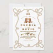 Invitation Mariage occidental rustique élégant (Devant)