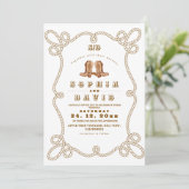 Invitation Mariage occidental rustique élégant (Debout devant)