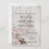 Invitation Mariage occidental rustique élégant avec décoratio (Devant)