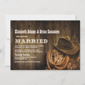 Invitation Mariage occidental rustique en bois (Devant)