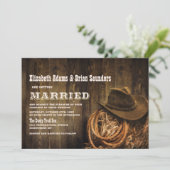 Invitation Mariage occidental rustique en bois (Debout devant)