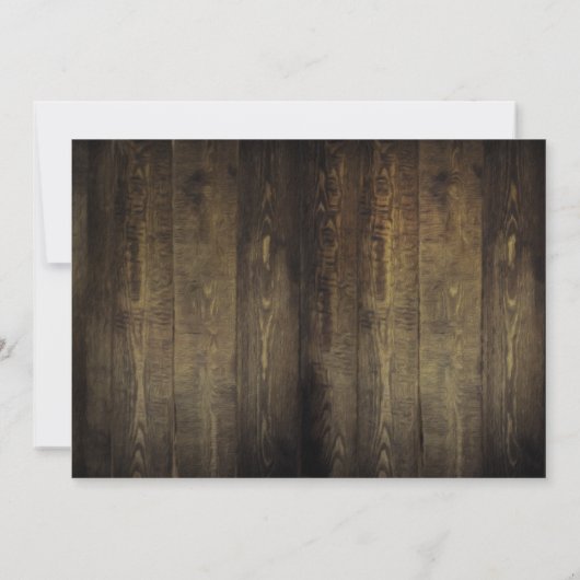 Invitation Mariage occidental rustique en bois (Dos)