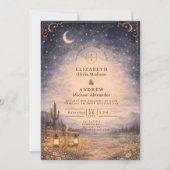 Invitation Mariage occidental sous la lune du désert céleste (Devant)