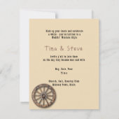 Invitation Mariage occidental Twig Cadres, Boots Wagon Wheel (Dos)