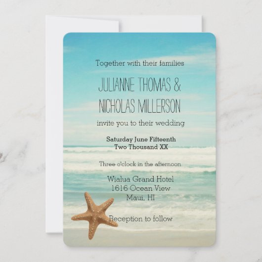 Invitation Mariage Ocean Beach (Devant)