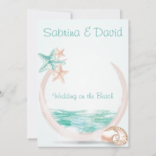 Invitation Mariage Ocean Breeze Beach (Devant)