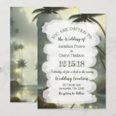 Invitation Mariage Océan et Palm Trees (Devant / Derrière)