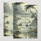 Invitation Mariage Océan et Palm Trees (Devant / Derrière)