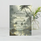 Invitation Mariage Océan et Palmiers (Debout devant)