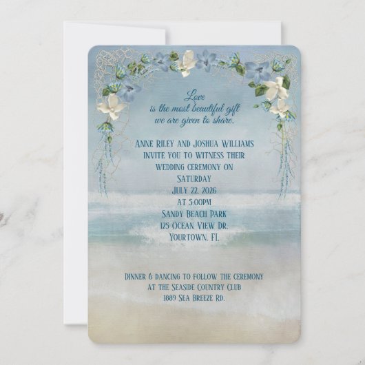 Invitation Mariage Ocean Seashore (Devant)