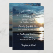 Invitation Mariage Ocean Sunset à Dusk (Devant / Derrière)