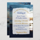 Invitation Mariage Ocean Sunset à Dusk (Devant / Derrière)