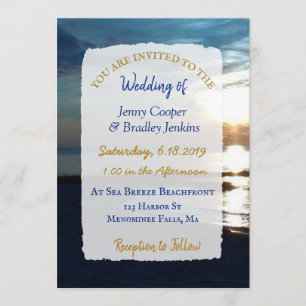 Invitation Mariage Ocean Sunset à Dusk
