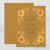Invitation Mariage Ocra Souci Eucalyptus (Devant / Derrière)