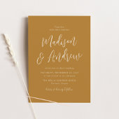 Invitation Mariage ocre de script simple