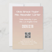 Invitation mariage oeuvre d'art rose mains entrelacées (Dos)