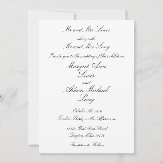 Invitation Mariage officiel (Devant)