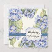 Invitation Mariage officiel bleu Hydrangea Bracket Floral (Devant)