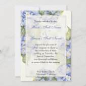 Invitation Mariage officiel bleu Hydrangea Bracket Floral (Dos)