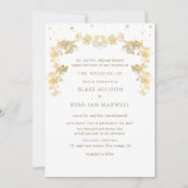 Invitation Mariage officiel céleste enchanteur blanc et or (Devant)