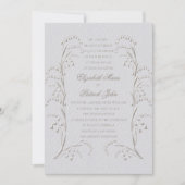 Invitation Mariage officiel de Faux Embossé Lily Valley Ivory (Devant)