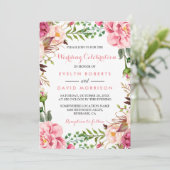 Invitation Mariage officiel de la couronne rose romantique (Debout devant)
