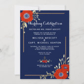 Invitation Mariage officiel de la marine nationale de l'anémo (Devant)