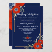 Invitation Mariage officiel de la marine nationale de l'anémo (Devant / Derrière)